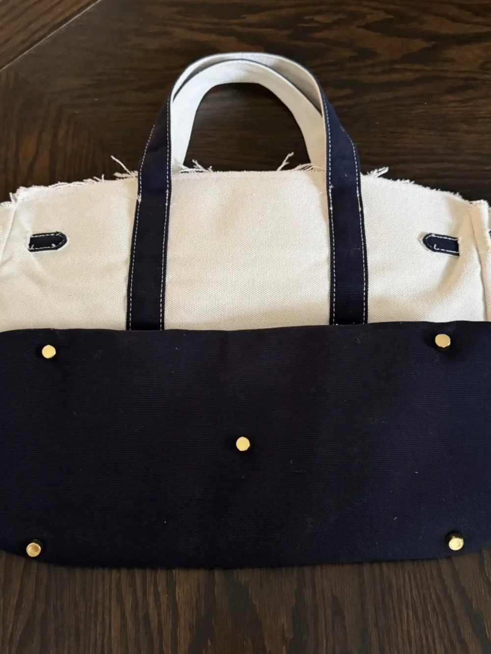 Navy blue trim Boatkin canvas bag
